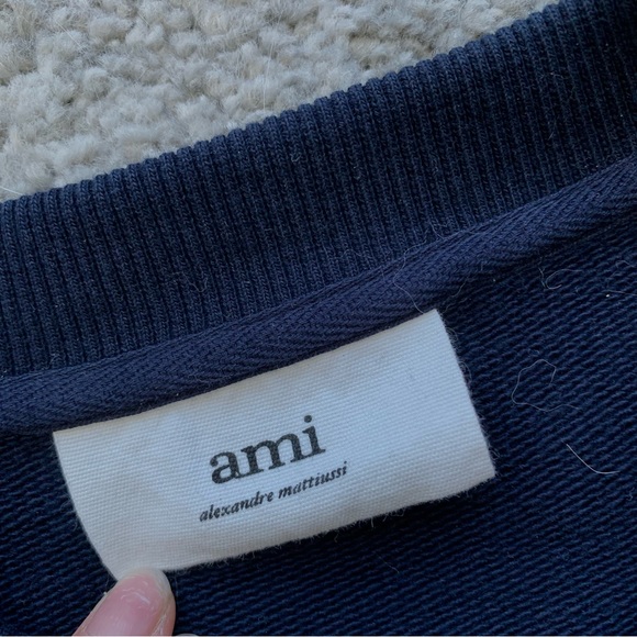 AMI Paris navy over size cœur sweater (crewneck) - Picture 2 of 4